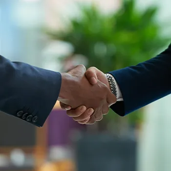 Shaking hands wearing business attire