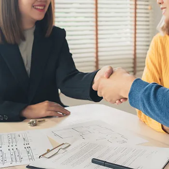 Shaking hands with an agent