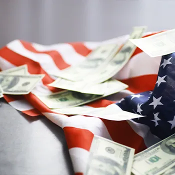 US cash money of US Flag