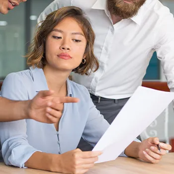 A group of employees discussing about Montana LLC