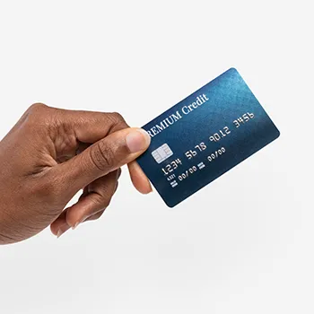 Holding a Bank card