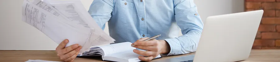 Man busy working on is table