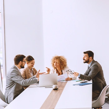 A team meeting and planning inside the office