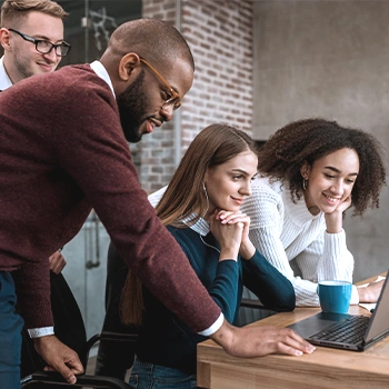 A group of board members choosing a company name, as a beginning of an LLC formation process