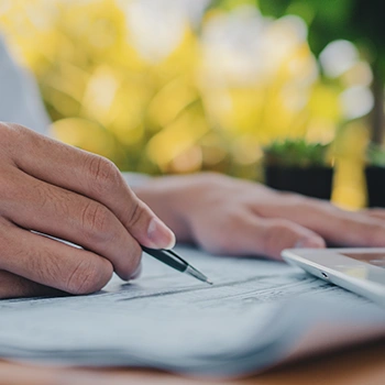 A man filing his company's articles of organization