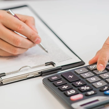 A man filling out an Illinois annual report