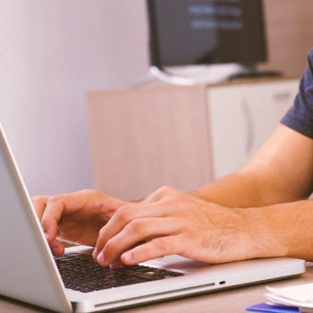 A man using a laptop