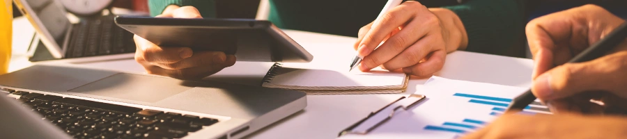 Two people doing officework