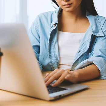 A woman looking up an LLC in Connecticut