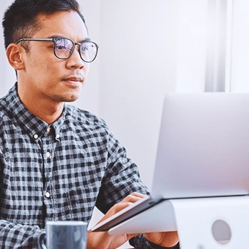 A man looking up an LLC in Idaho