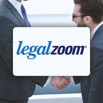 Legalzoom logo with two businessmen shaking hands