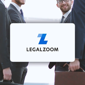 Legalzoom logo with business people in the background