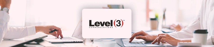 Level 3 logo in front of two coworkers working