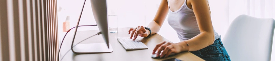 A woman looking up an LLC in Oregon