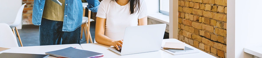 A woman looking up an LLC in South Carolina