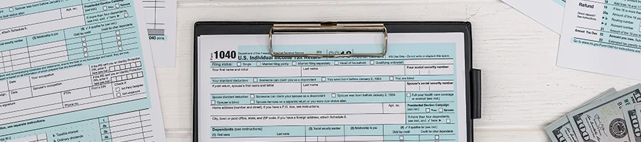 Top view of Tax form