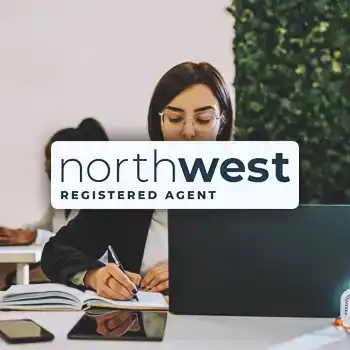 Northwest Registered Agent with an office worker in the background