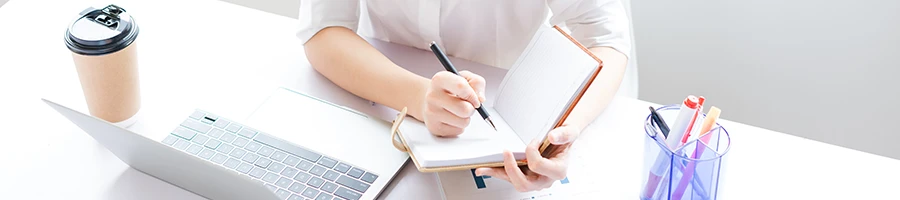 A woman studying the selection process of Colorado's LLC service