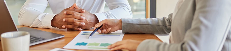 A woman presenting Ohio's selection process to her client