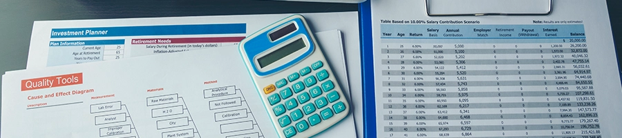 Top view of an LLC costing document