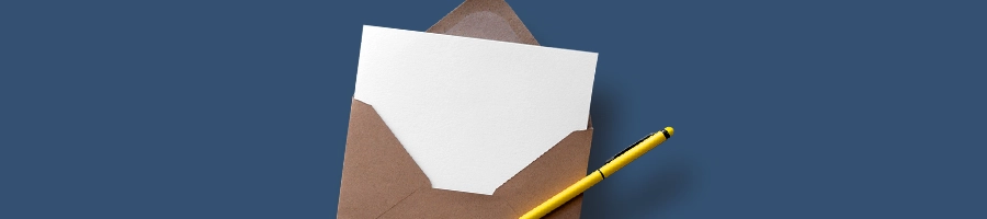 Formal mail note with pen