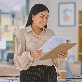 A person filing paperwork in person