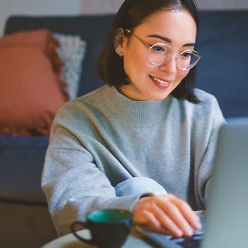 A person filing paperwork online