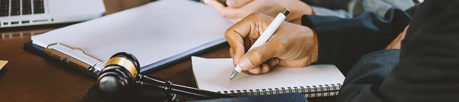 A lawyer looking at paperwork