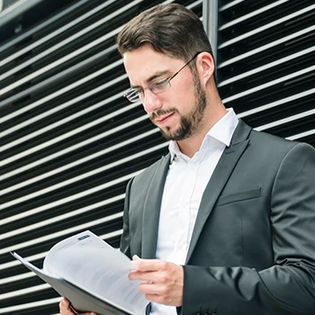 Man reading the document