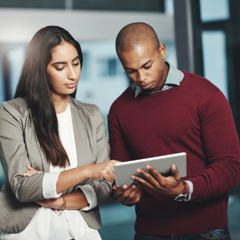 Two registered agents helping with business operations