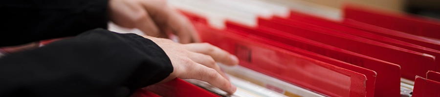 Looking for documents in a drawer