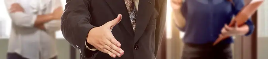 Open handshake to the camera