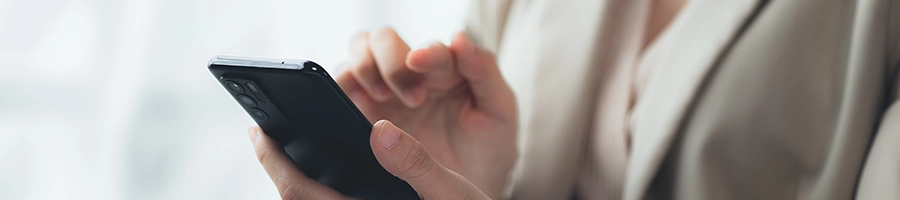 A woman browsing on a phone