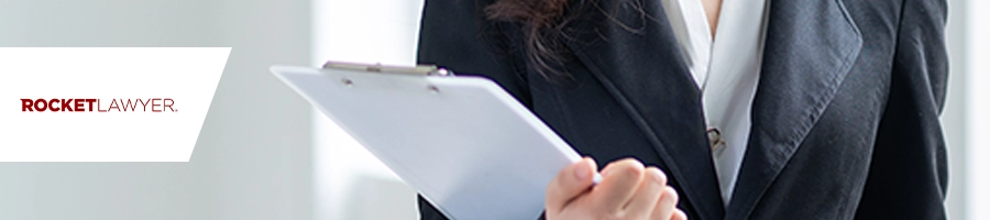 Woman holding a document for RocketLawyer