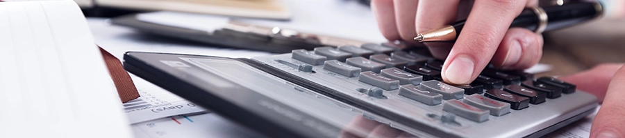 Close up image of a calculator