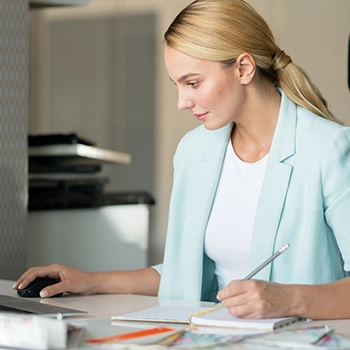 Woman busy preparing single member LLC documents