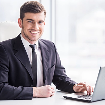 Businessman working in office