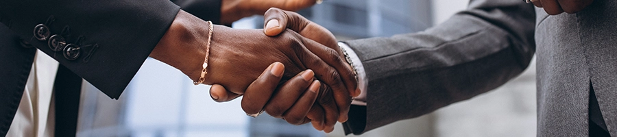 Shaking hands as a sign of agreement