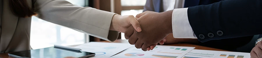 Shaking hands as a sign of agreement