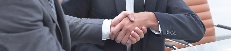 Shaking hands as a sign of agreement