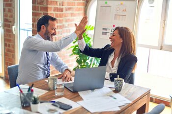 two people in an office