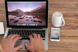 Person typing on a laptop