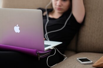 Girl using MacBook