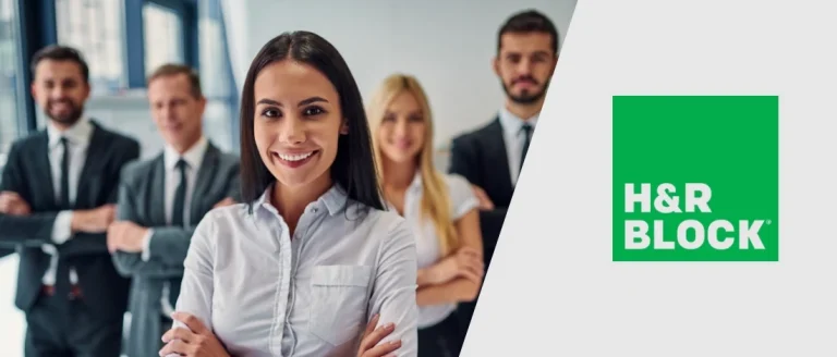 Group of people working at H&R Block